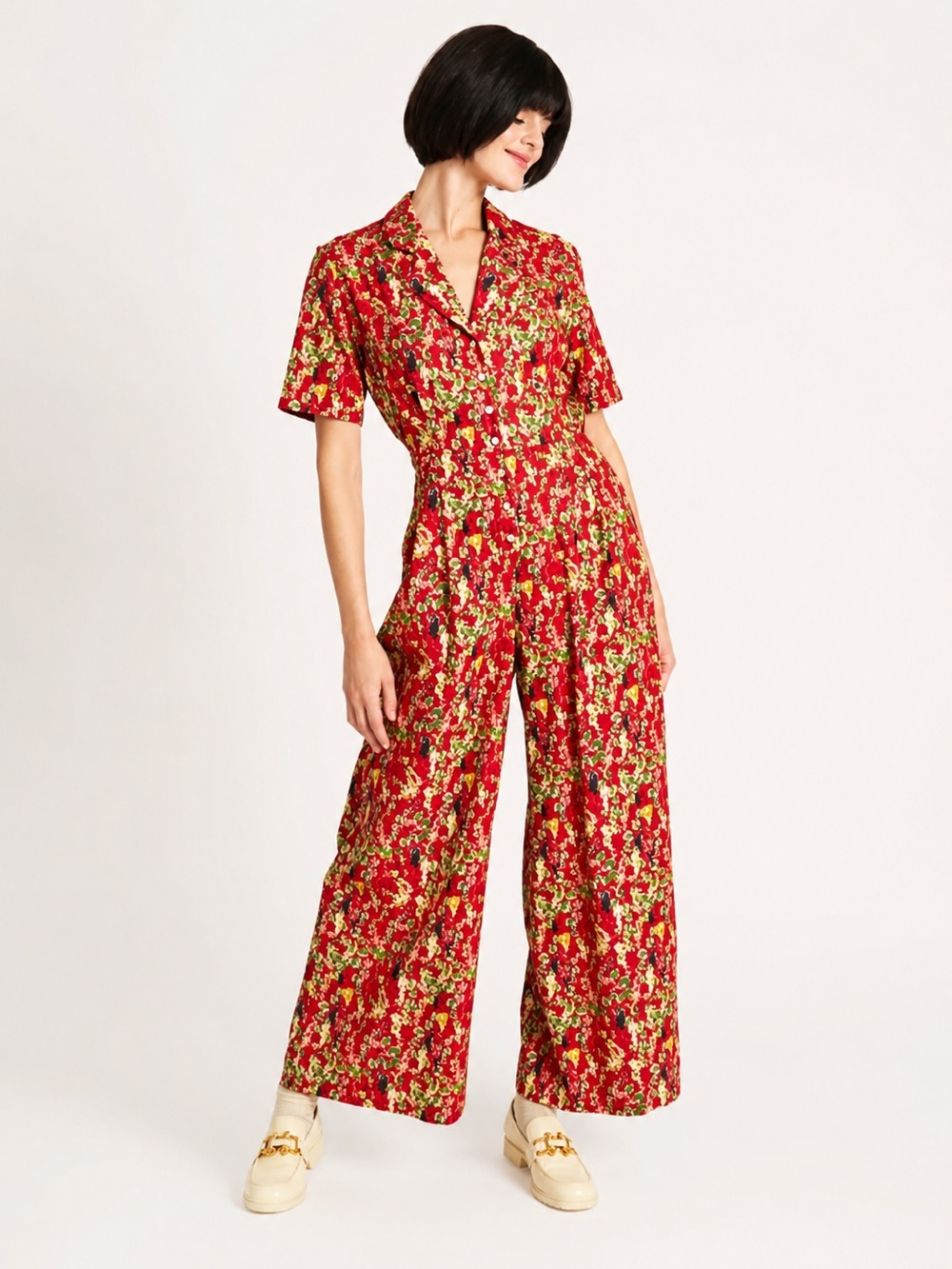 Rachel Antonoff Gabbe Jumpsuit House Red Boho Preppy Fall Womens 0